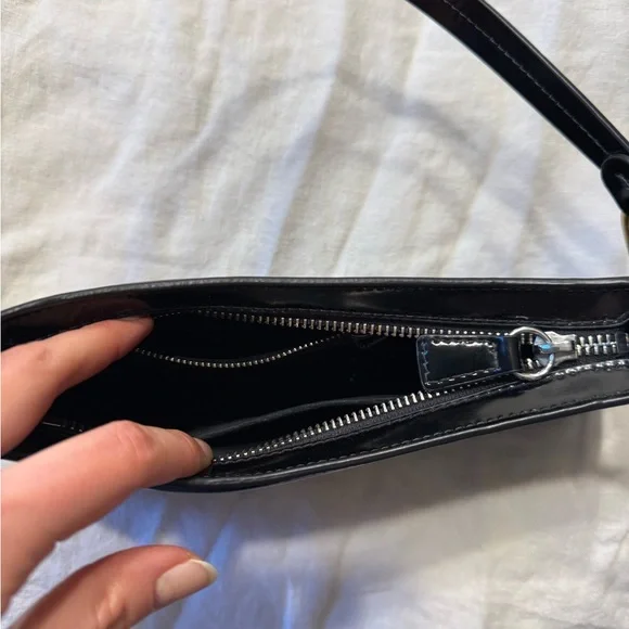 STAUD Ollie Black and Gold Shoulder Bag - Picture 3 of 3